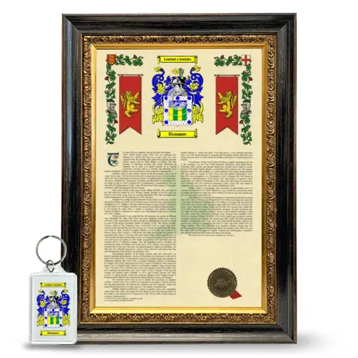 Hammac Framed Armorial History and Keychain - Heirloom