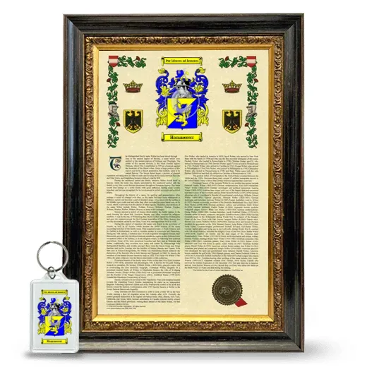 Hammererr Framed Armorial History and Keychain - Heirloom