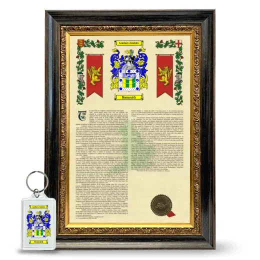 Hammick Framed Armorial History and Keychain - Heirloom