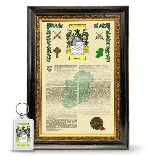 Hamps Framed Armorial History and Keychain - Heirloom
