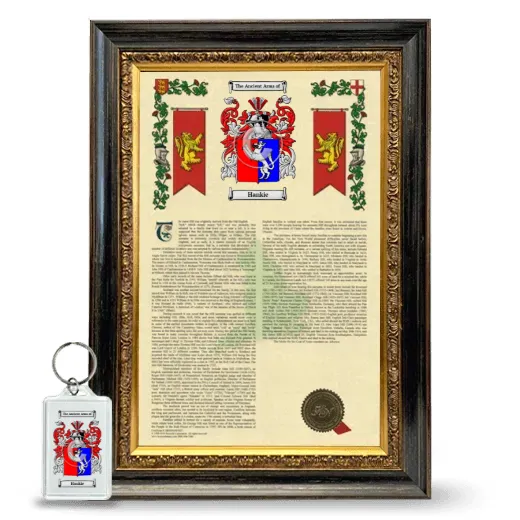 Hankie Framed Armorial History and Keychain - Heirloom
