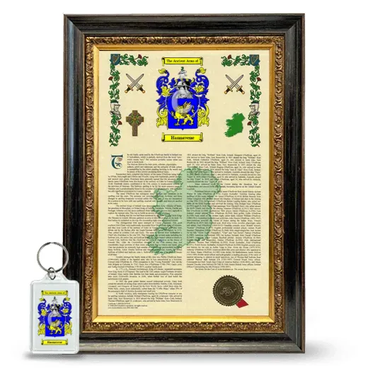Hannavene Framed Armorial History and Keychain - Heirloom