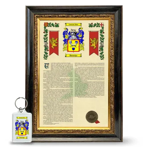 Hanneige Framed Armorial History and Keychain - Heirloom