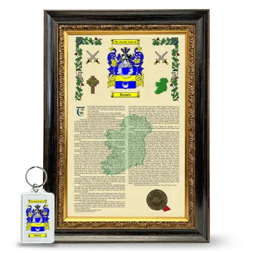 Harnett Framed Armorial History and Keychain - Heirloom