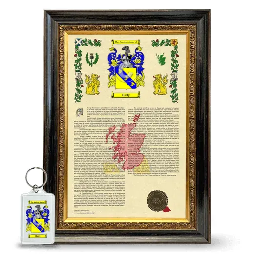 Hatly Framed Armorial History and Keychain - Heirloom