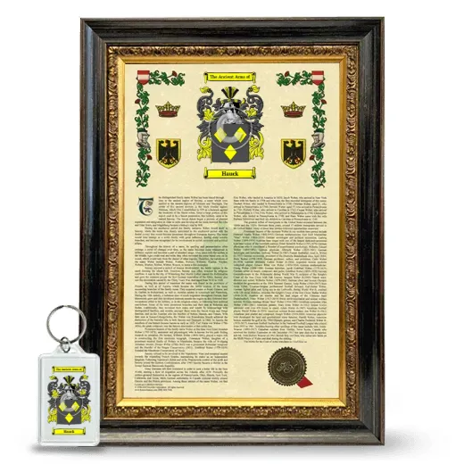 Hauck Framed Armorial History and Keychain - Heirloom