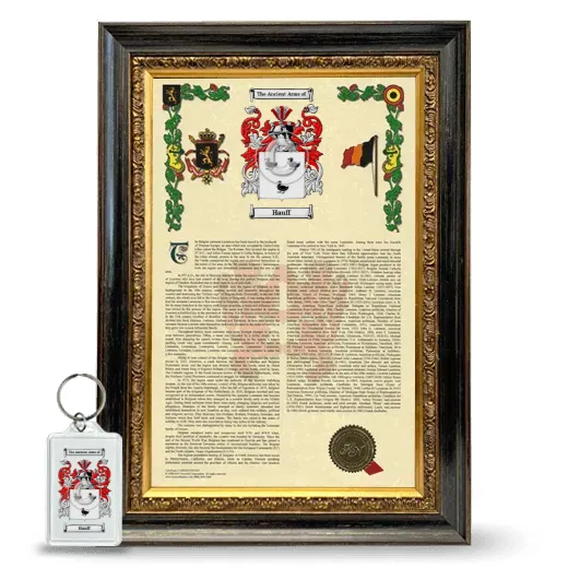 Hauff Framed Armorial History and Keychain - Heirloom