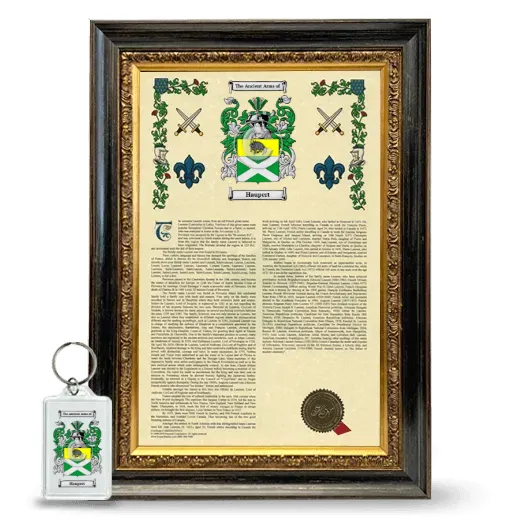 Haupert Framed Armorial History and Keychain - Heirloom