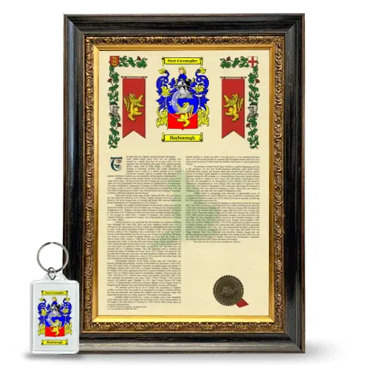 Hayborough Framed Armorial History and Keychain - Heirloom