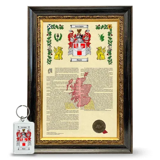 Hayer Framed Armorial History and Keychain - Heirloom