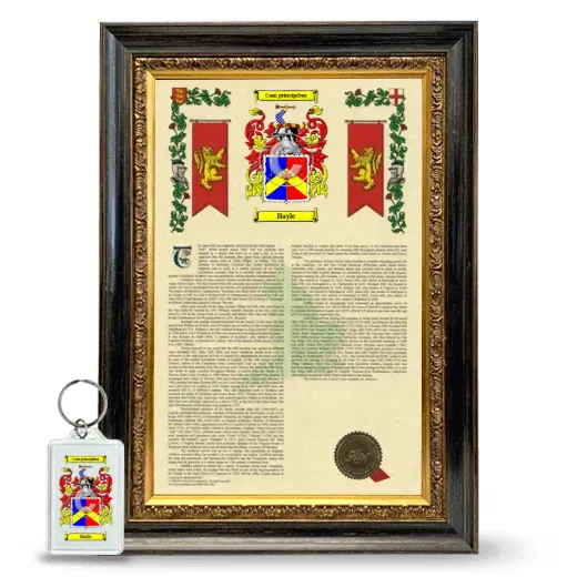 Hayle Framed Armorial History and Keychain - Heirloom