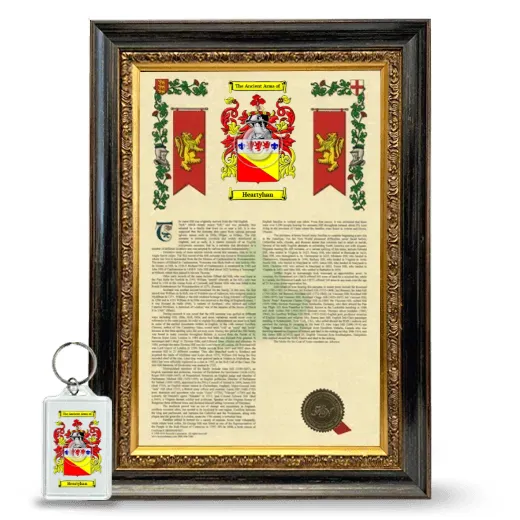 Heartyhan Framed Armorial History and Keychain - Heirloom