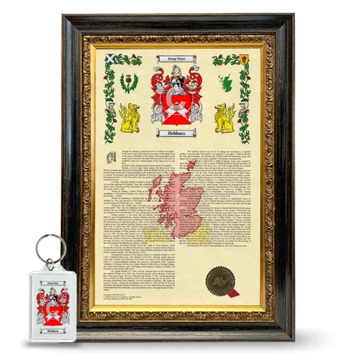 Hebborn Framed Armorial History and Keychain - Heirloom