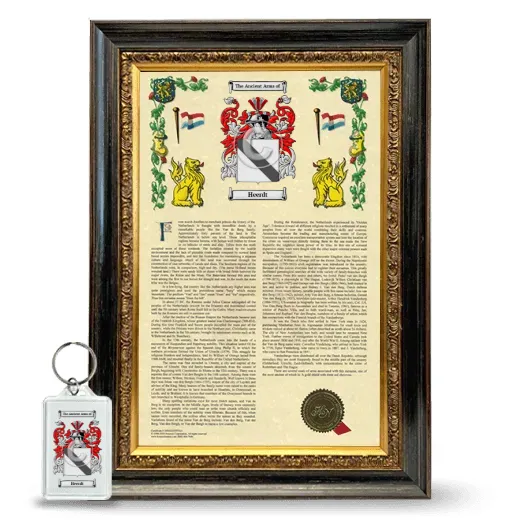 Heerdt Framed Armorial History and Keychain - Heirloom