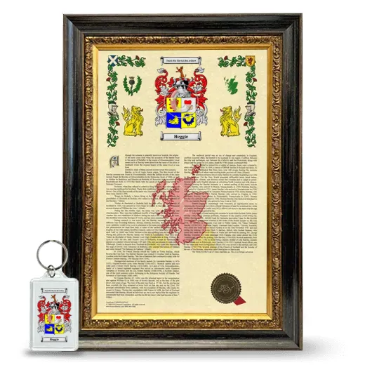 Heggie Framed Armorial History and Keychain - Heirloom