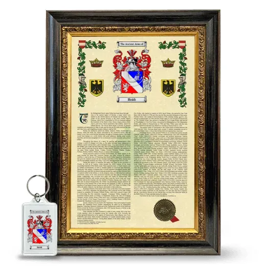 Heidt Framed Armorial History and Keychain - Heirloom