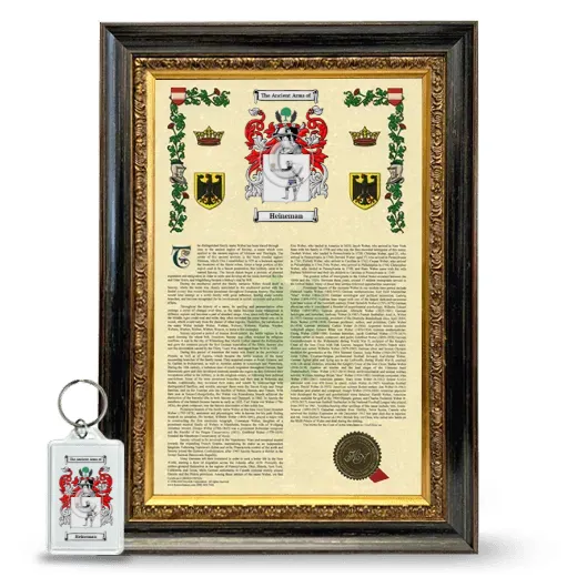 Heineman Framed Armorial History and Keychain - Heirloom