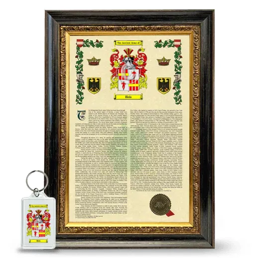 Heis Framed Armorial History and Keychain - Heirloom