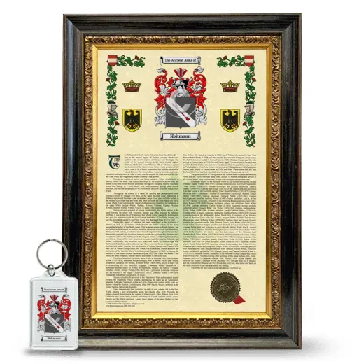 Heitmann Framed Armorial History and Keychain - Heirloom