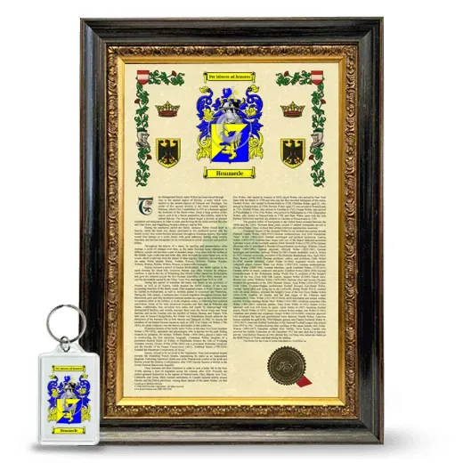 Hemmerle Framed Armorial History and Keychain - Heirloom