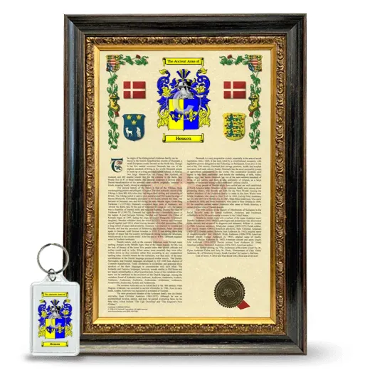 Hensen Framed Armorial History and Keychain - Heirloom