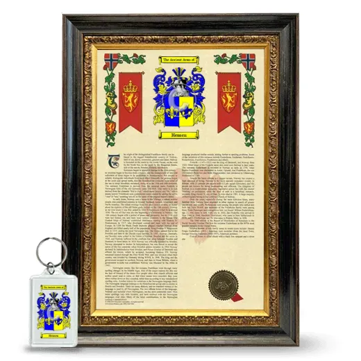 Hensen Framed Armorial History and Keychain - Heirloom
