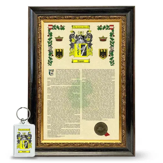 Hepner Framed Armorial History and Keychain - Heirloom