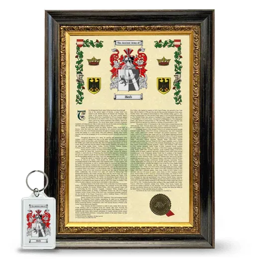 Herb Framed Armorial History and Keychain - Heirloom