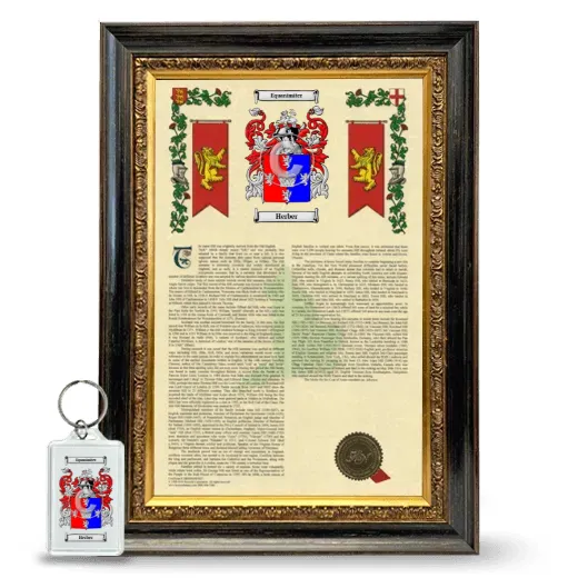 Herber Framed Armorial History and Keychain - Heirloom
