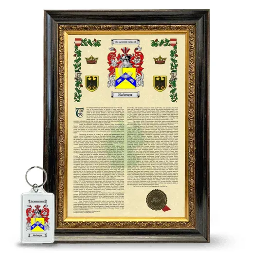 Herberger Framed Armorial History and Keychain - Heirloom