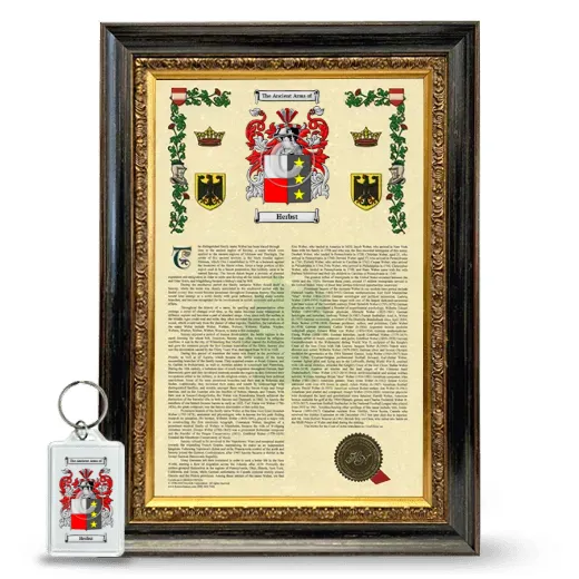 Herbst Framed Armorial History and Keychain - Heirloom
