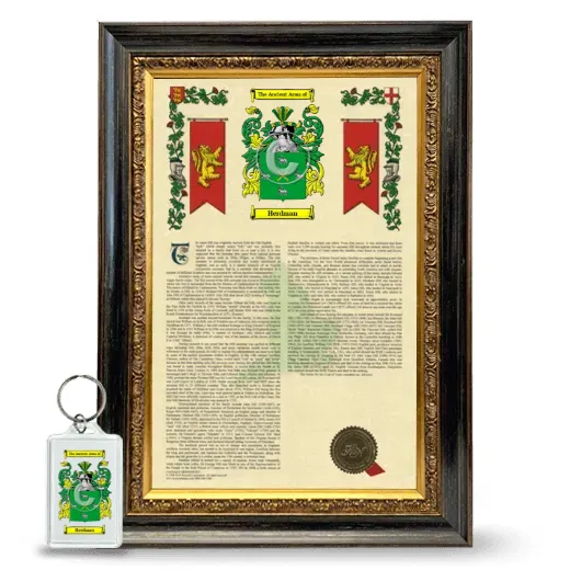 Herdman Framed Armorial History and Keychain - Heirloom