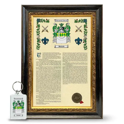 Hermais Framed Armorial History and Keychain - Heirloom