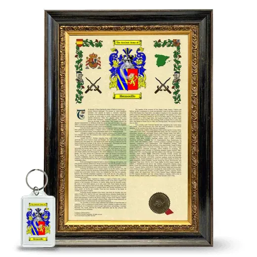Hermosillo Framed Armorial History and Keychain - Heirloom