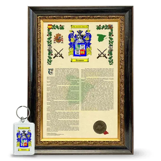 Hermoso Framed Armorial History and Keychain - Heirloom