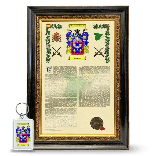 Hernán Framed Armorial History and Keychain - Heirloom