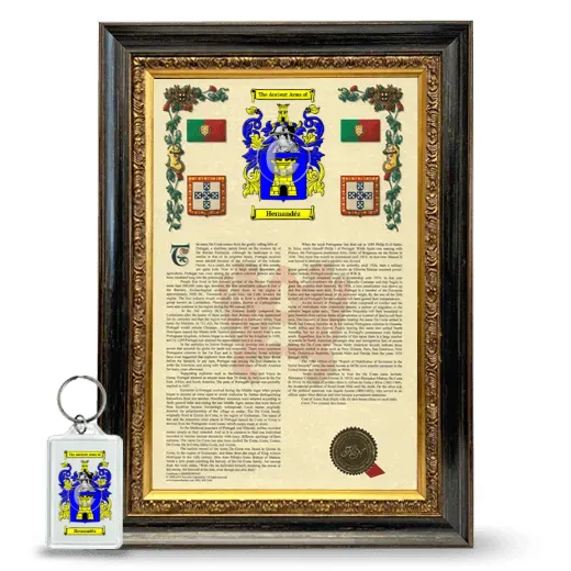 Hernandéz Framed Armorial History and Keychain - Heirloom