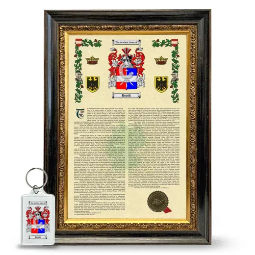 Herolt Framed Armorial History and Keychain - Heirloom