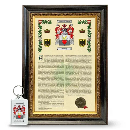 Hertwig Framed Armorial History and Keychain - Heirloom