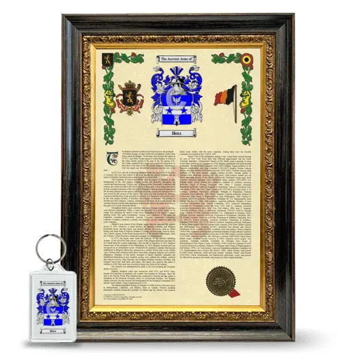 Herz Framed Armorial History and Keychain - Heirloom