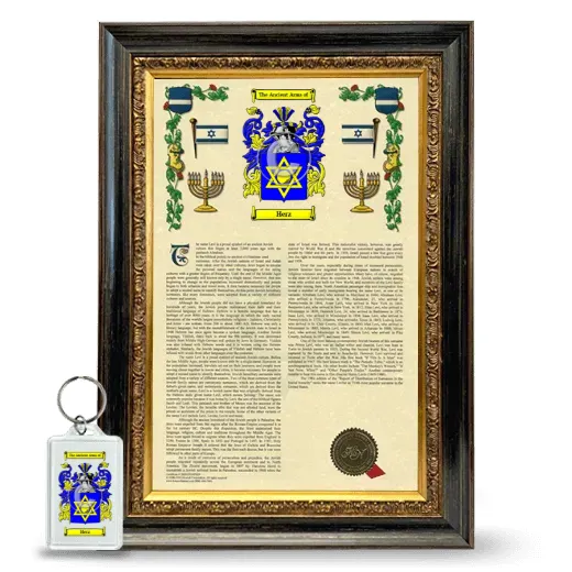 Herz Framed Armorial History and Keychain - Heirloom