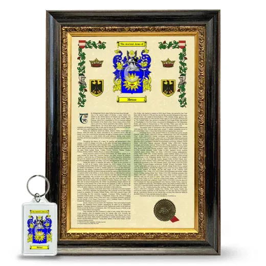 Hesso Framed Armorial History and Keychain - Heirloom
