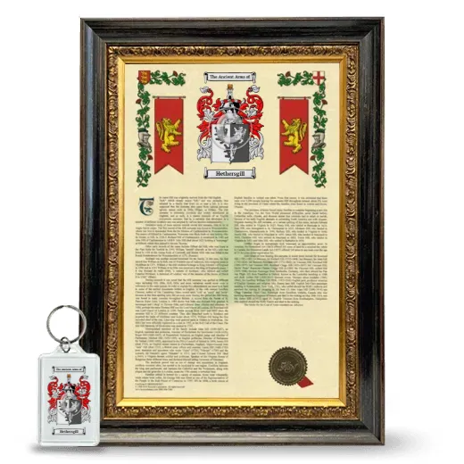 Hethersgill Framed Armorial History and Keychain - Heirloom