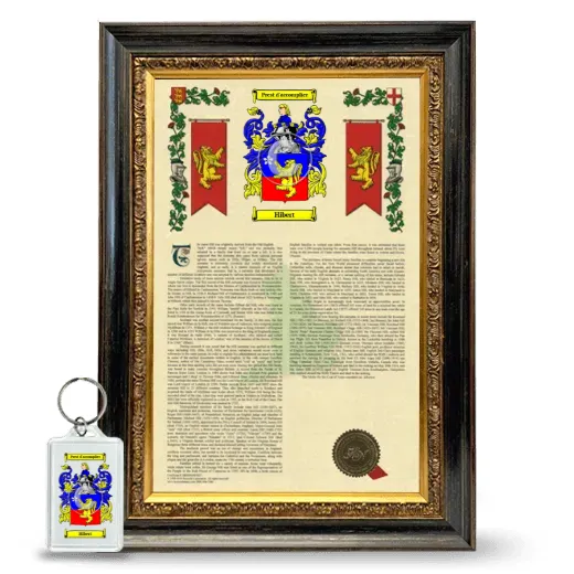 Hibert Framed Armorial History and Keychain - Heirloom