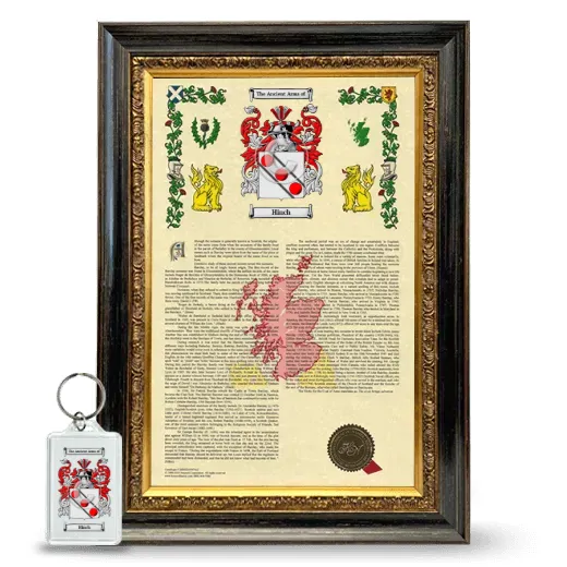 Hinch Framed Armorial History and Keychain - Heirloom