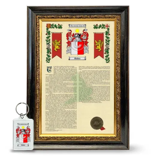 Hinkey Framed Armorial History and Keychain - Heirloom