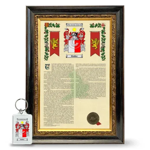 Hinklay Framed Armorial History and Keychain - Heirloom