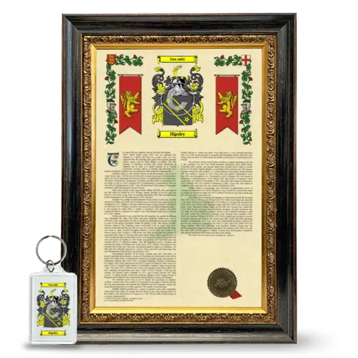 Hipsley Framed Armorial History and Keychain - Heirloom
