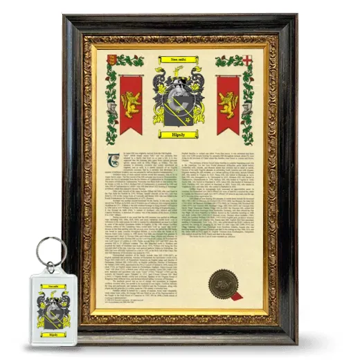 Hipsly Framed Armorial History and Keychain - Heirloom