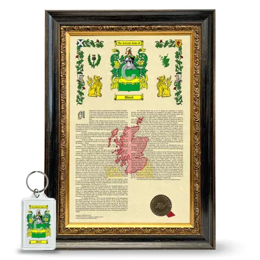 Hirrel Framed Armorial History and Keychain - Heirloom